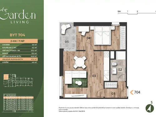 Prodej bytu 2+kk 47 m²