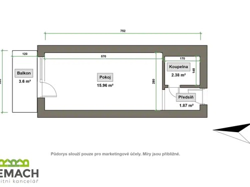 Prodaný  byt 1+kk 25 m²