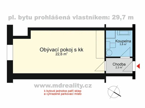 Prodaný  byt 1+kk 30 m²