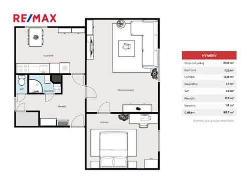 Prodej bytu 2+1 61 m²