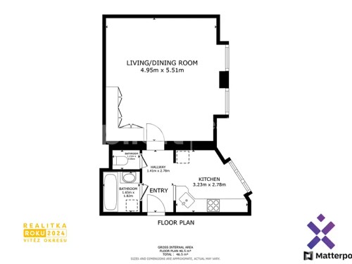 Prodej bytu 1+1 46 m²