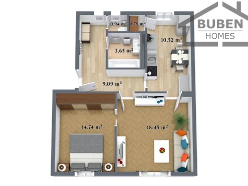 Prodaný  byt 2+1 68 m²