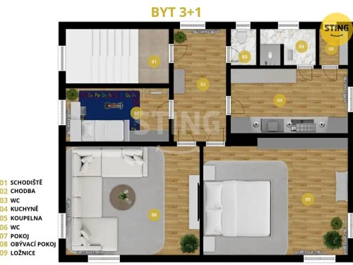 Prodej bytu 3+1 93 m²