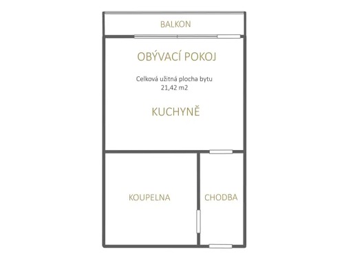 Prodaný byt 1+kk 21 m²