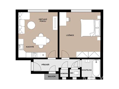 Prodej bytu 1+1 49 m²