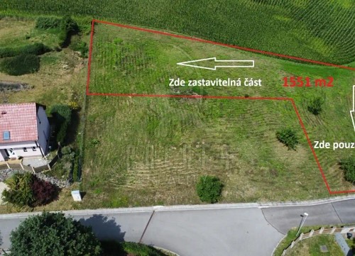 Prodej stavebního pozemku 1551 m²
