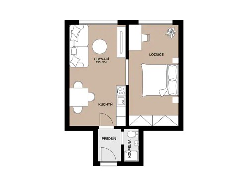 Prodaný byt 2+kk 41 m²