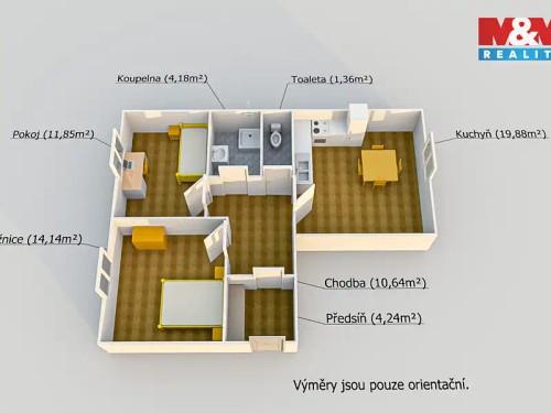 Prodaný  byt 3+kk 67 m²