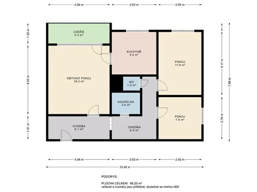 Prodaný byt 3+1 68 m²