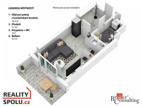 Prodaný byt 1+kk 29 m²