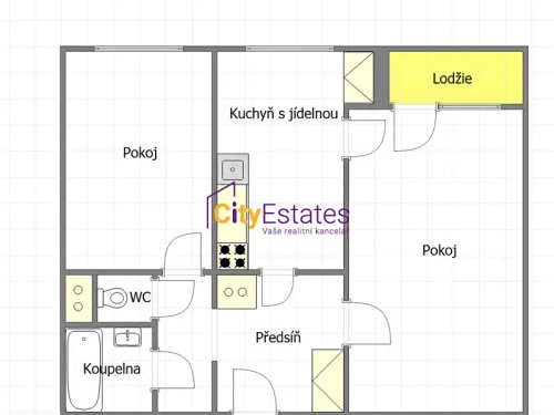 Prodej bytu 2+1 57 m²