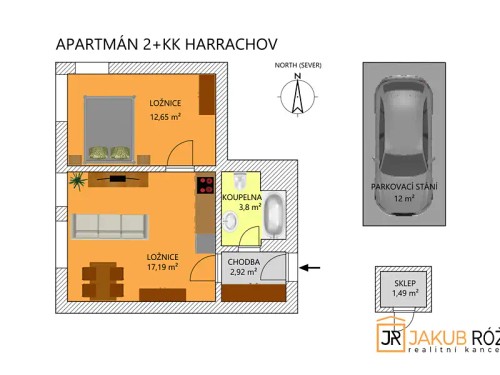 Prodaný byt 2+kk 39 m²