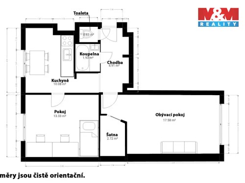 Prodaný byt 2+1 52 m²