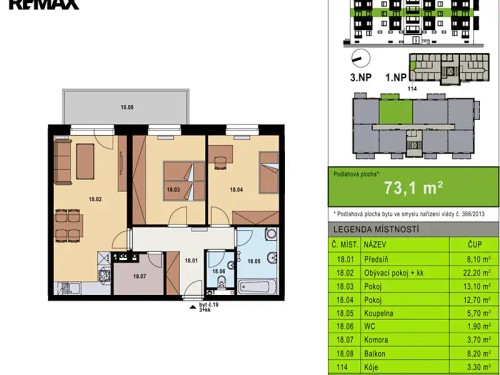 Prodej bytu 3+kk 67 m²