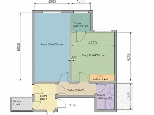 Prodaný byt 2+kk 46 m²
