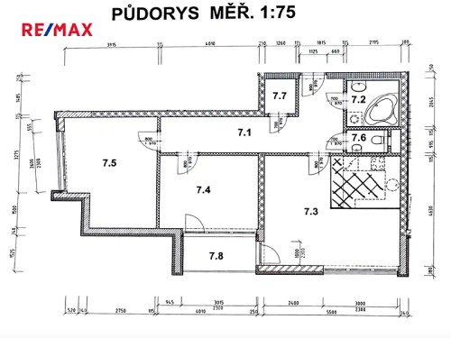 Prodaný byt 3+kk 76 m²