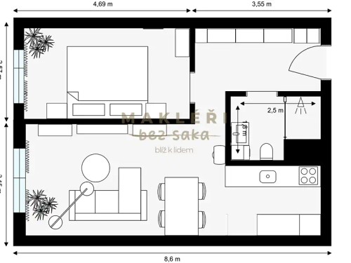 Prodej bytu 2+kk 48 m²