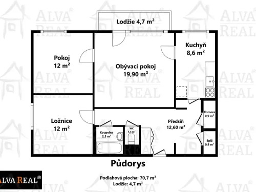 Prodej bytu 3+1 70 m²