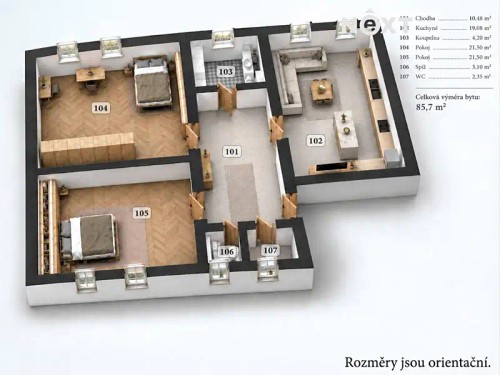 Prodej bytu 2+1 86 m²
