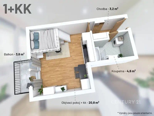 Prodaný  byt 1+kk 31 m²