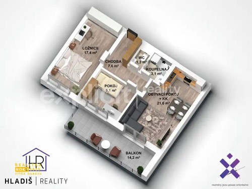 Prodej bytu 3+kk 60 m²
