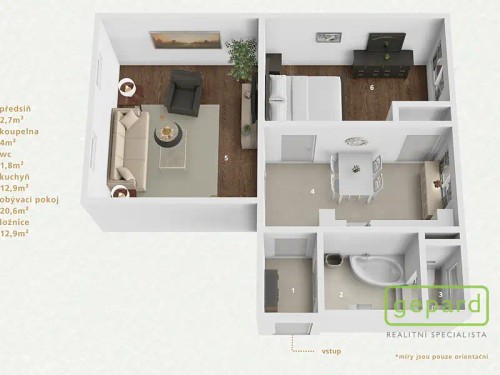 Prodej bytu 2+1 53 m²
