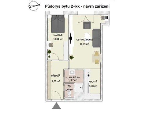 Prodaný byt 2+kk 50 m²