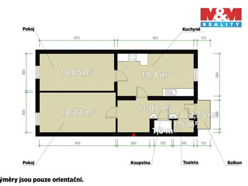 Prodaný byt 2+1 63 m²