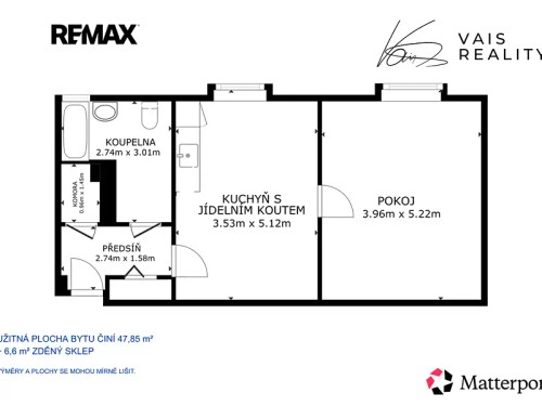 Prodej bytu 1+1 48 m²