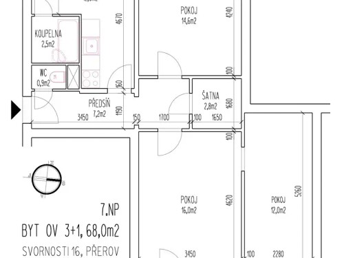 Prodaný byt 3+1 68 m²
