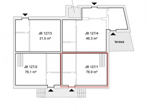Prodej bytu 2+kk 77 m²