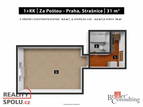 Prodaný byt 1+kk 30 m²