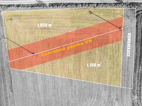 Prodej stavebního pozemku 1850 m²