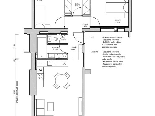 Prodaný byt 3+kk 68 m²