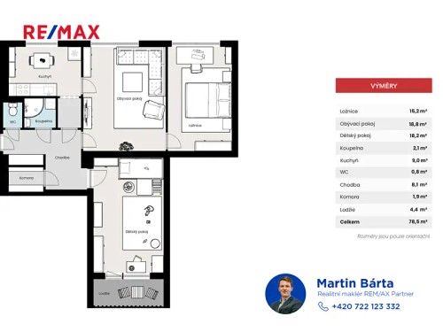Prodej bytu 3+1 74 m²