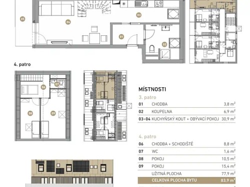 Prodej bytu 3+kk 78 m²