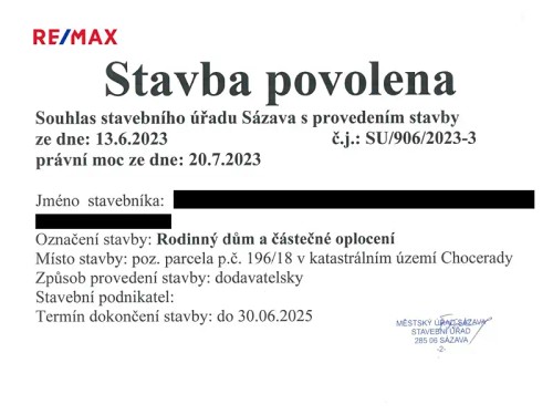 Prodej stavebního pozemku 1130 m²