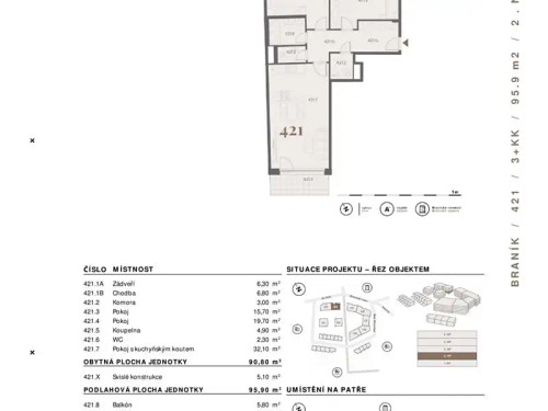 Prodaný byt 3+kk 96 m²