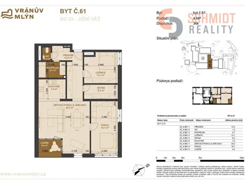 Prodej bytu 3+kk 101 m²