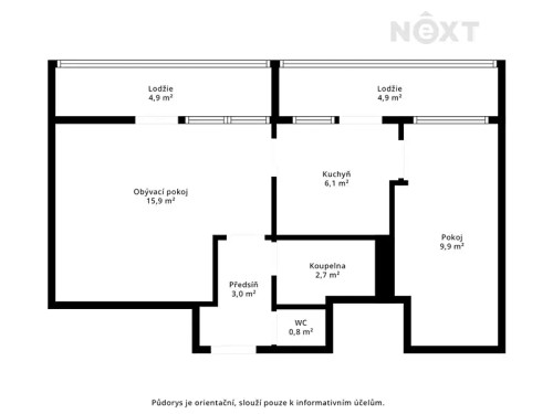 Prodaný byt 1+1 38 m²