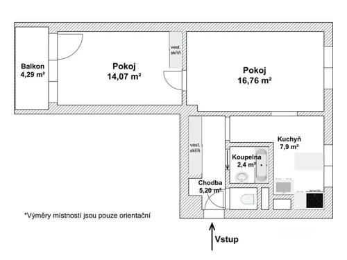 Prodej bytu 2+1 52 m²