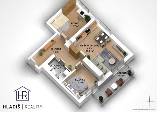 Prodej bytu 3+kk 61 m²