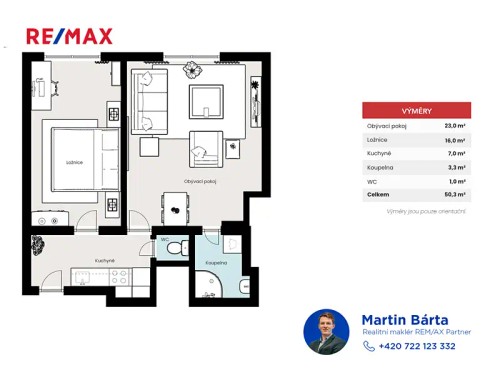 Prodej bytu 2+kk 50 m²