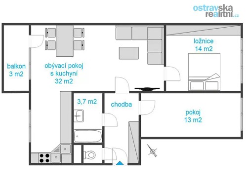 Prodej bytu 3+kk 68 m²
