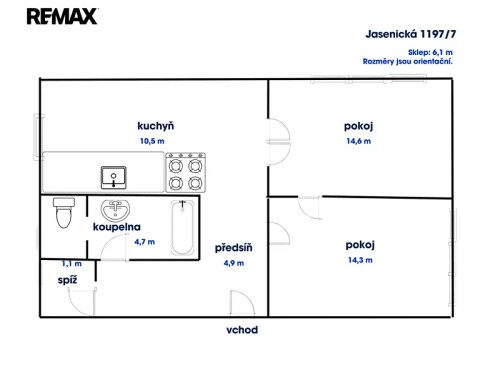 Prodej bytu 2+1 50 m²