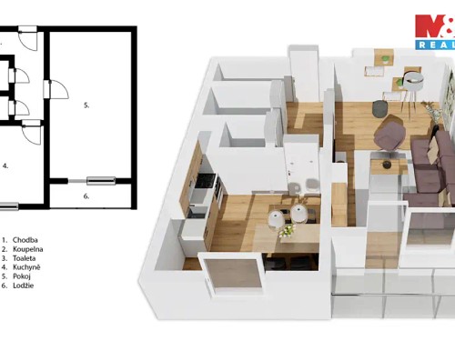 Prodaný byt 1+1 39 m²