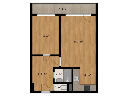 Prodaný  byt 2+kk 48 m²