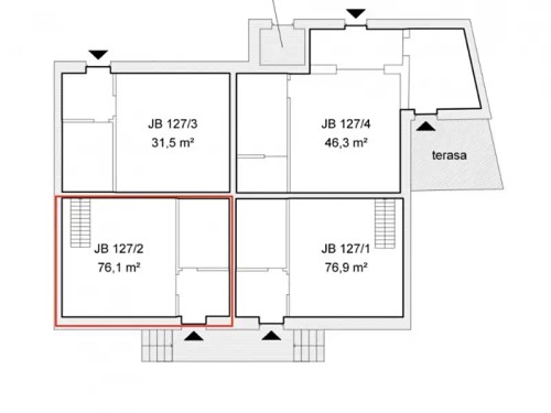 Prodej bytu 2+kk 76 m²