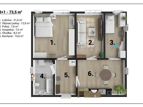 Prodaný byt 3+1 73 m²