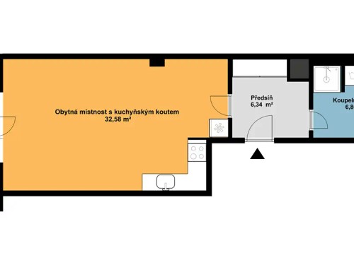 Prodaný  byt 1+kk 46 m²